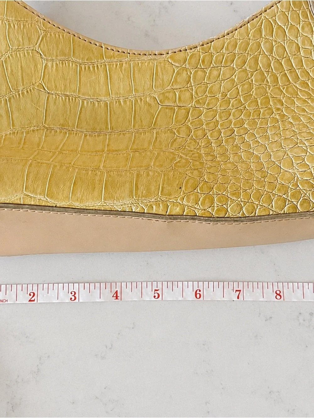 Yellow Croc-Embossed Shoulder Bag -BCBgirl
